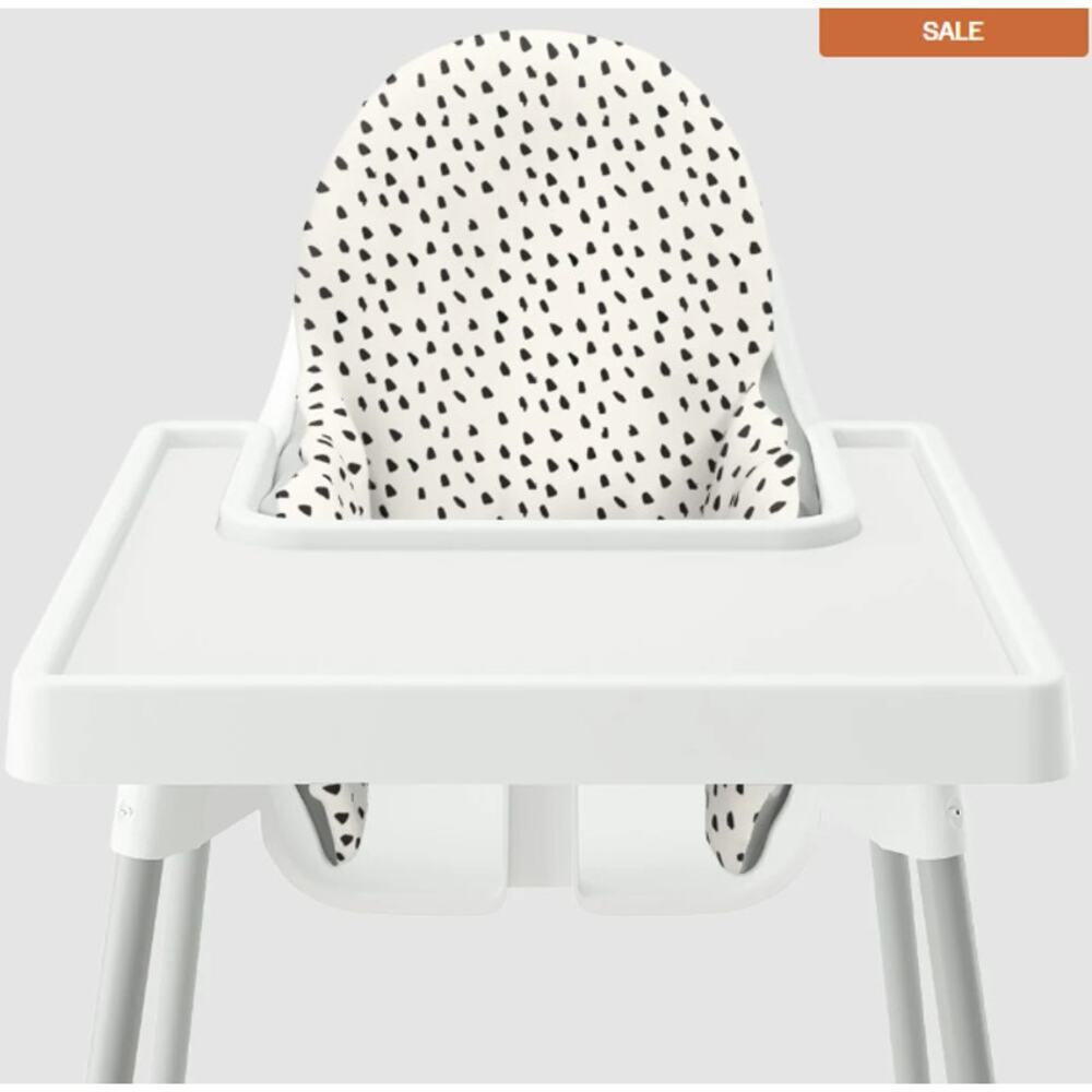 Yeah Baby Goods Black Painted Dots Highchair Cushion Cover